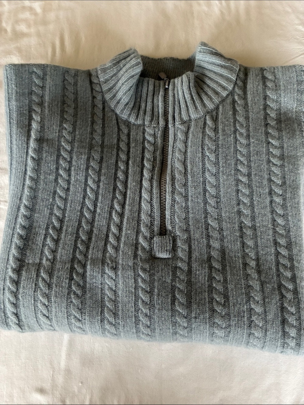 Sonoma Men's Powder Blue Cable Half-Zip Sweater